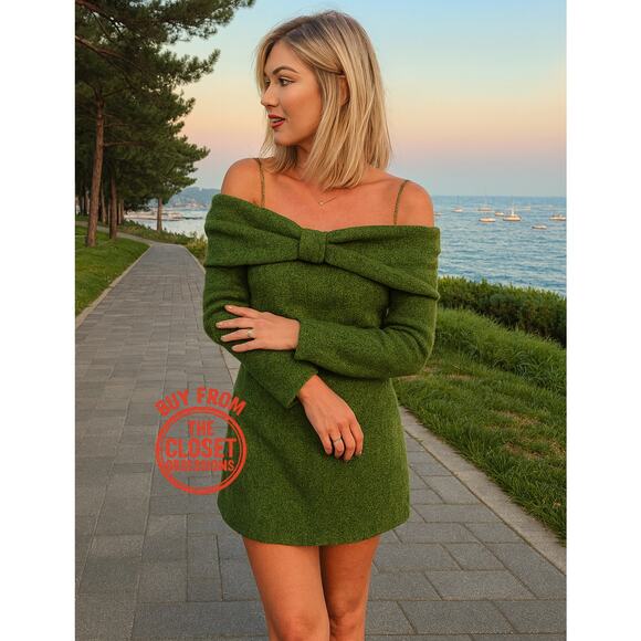 ZARA BLOGGER FAVE!!! Textured Dress with Bow NWT - Picture 3 of 16